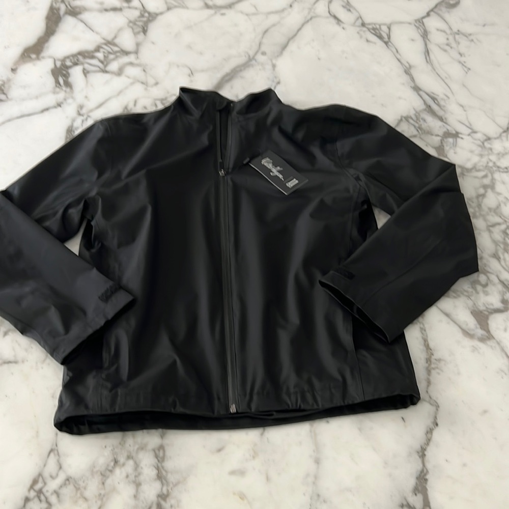 NWT Walter Hagen black rain jacket Small full zip golf school waterproof wind